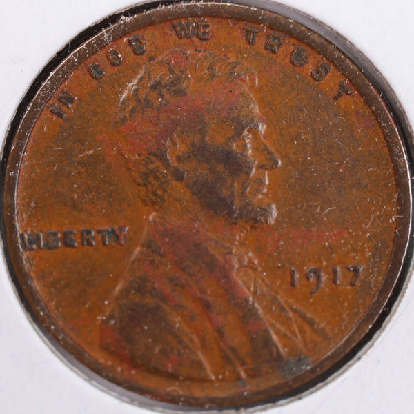 1917 Lincoln Wheat Cent, Very Fine+ Circulated Coin, Store #CT0259