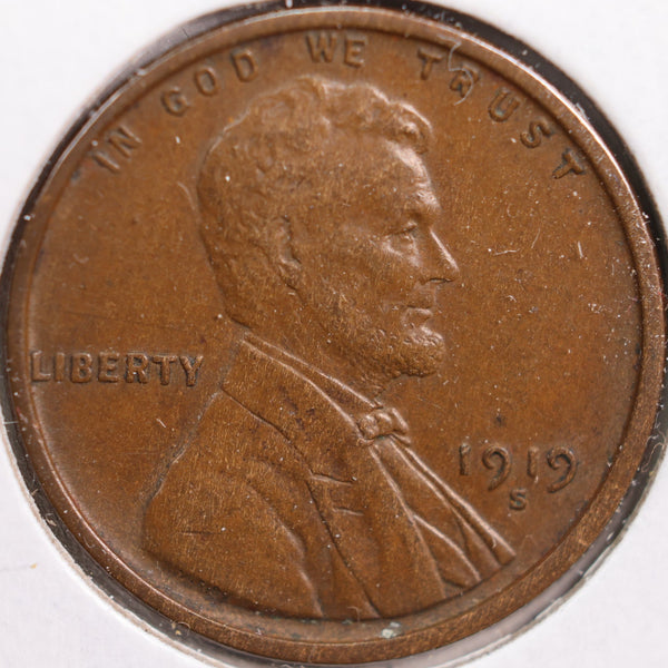 1919-S Lincoln Cent, Extra Fine Circulated Coin, Store #CT0888