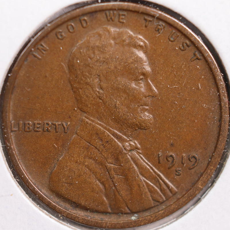 1919-S Lincoln Cent, Extra Fine Circulated Coin, Store