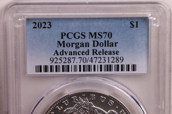 2023-S Morgan Silver Dollar Commem, PCGS MS70, Store #GMC218