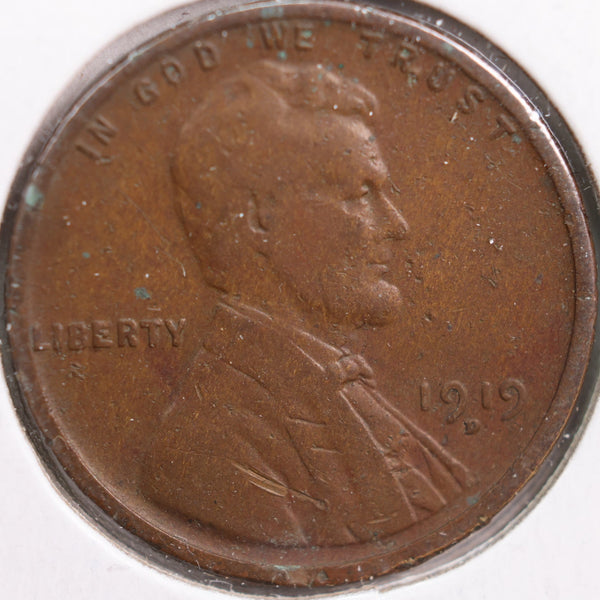 1919-D Lincoln Cent, Very Fine Circulated Coin, Store #CT0890