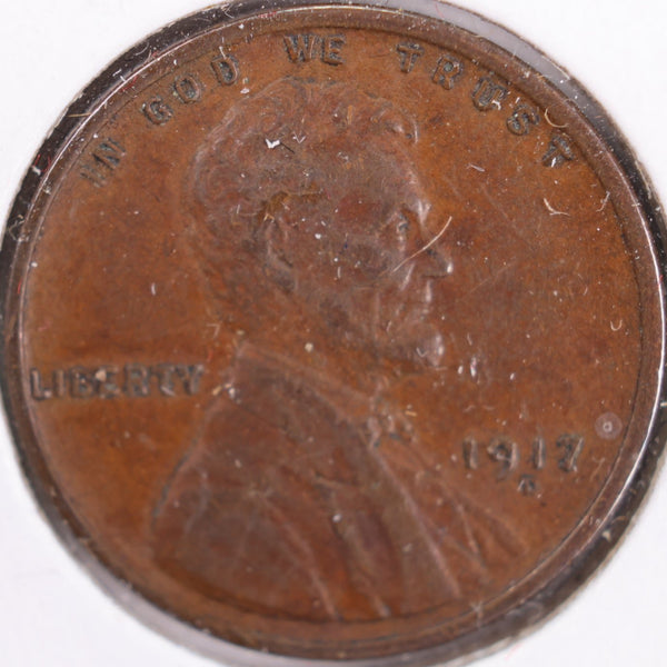 1917-D Lincoln Wheat Cent, About Uncirculated Coin, Store #CT0262