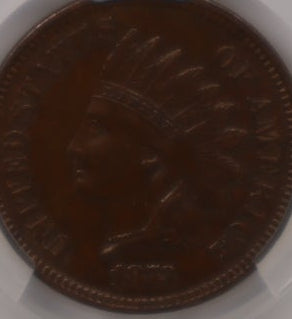1873 Indian Head Small Cents, About Uncirculated, CAC AU-55 BN, Store #CT008.