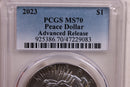 2023 Peace Silver Dollar Commemorative, PCGS MS-70, Store