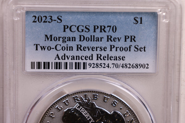 2023-S Morgan Silver Dollar Commemorative, PCGS Reverse PF-70, Store #GMC220.
