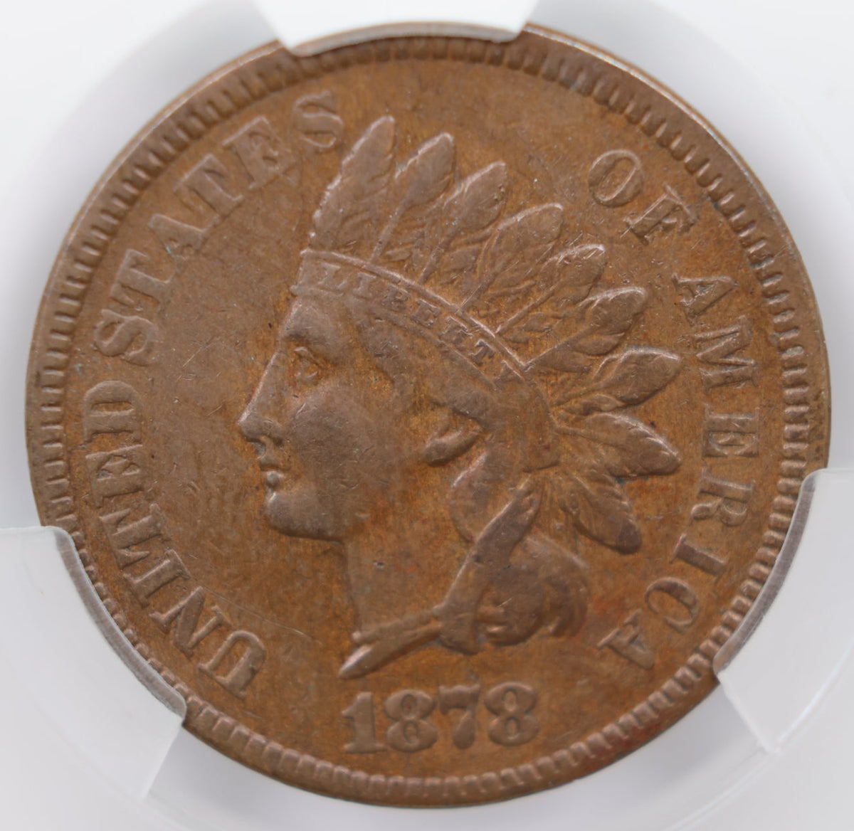 1878 Indian Head Small Cents, CAC Graded VF-35, Circulated Coin, Store #CT010.