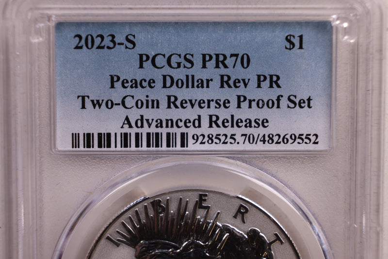 2023-S Peace Silver Dollar Commemorative, PCGS Reverse PF-70, Store