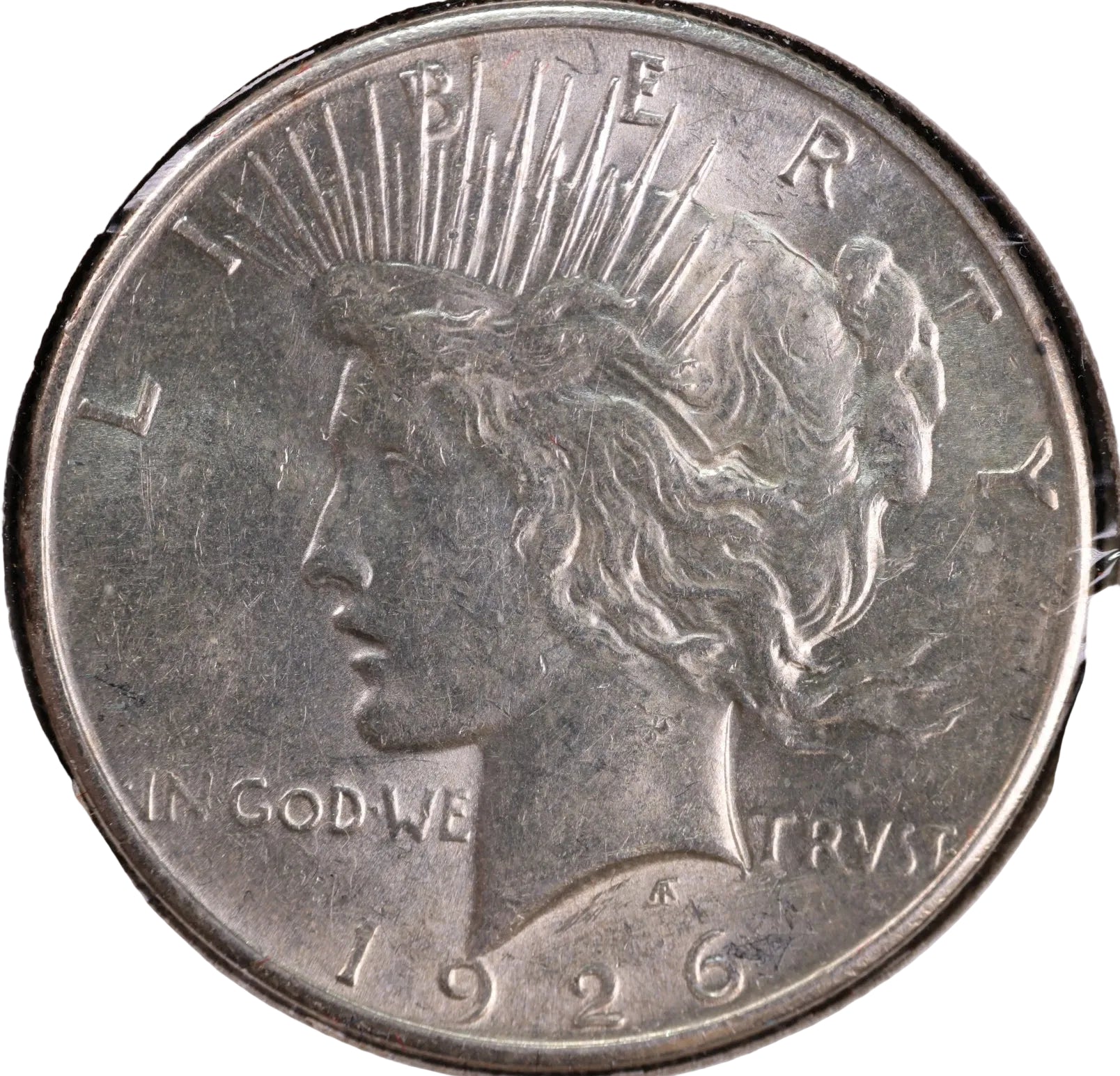 1926-S Peace Silver Dollar, Mint State, Uncirculated Coin. Store #DR009.