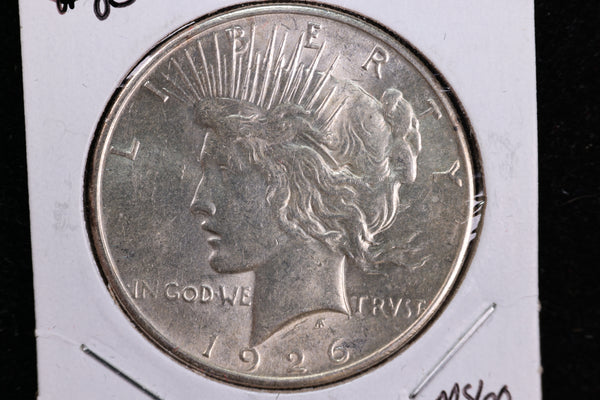 1926-S Peace Silver Dollar, Nice MS60 Details, Store #23080717