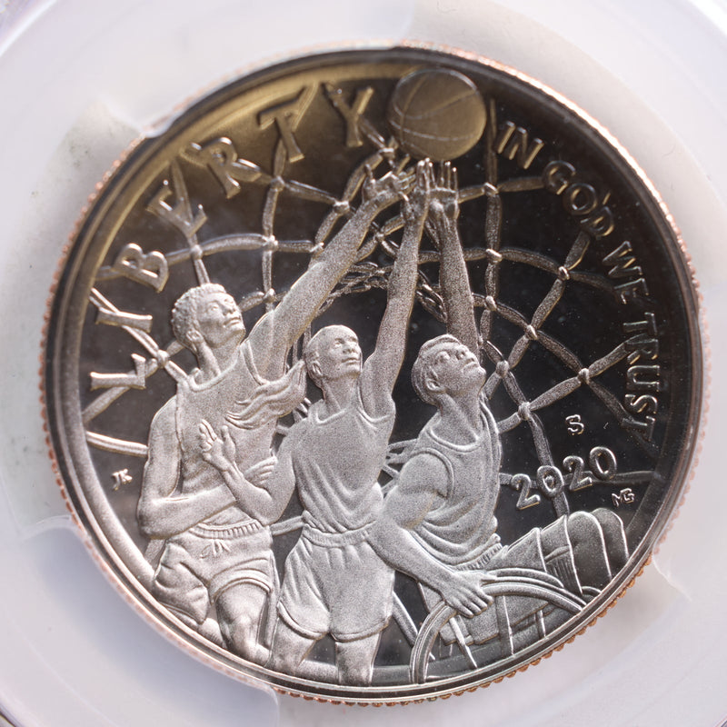 2020-S 50 Cent, Basketball H.O.F. Commemorative, PCGS PR-70.,