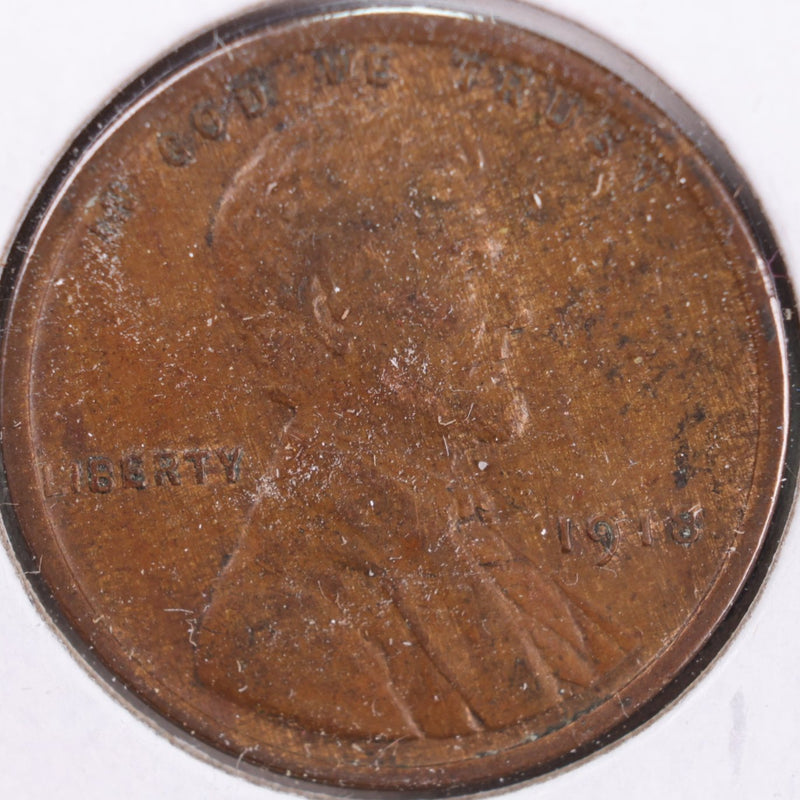1918 Lincoln Wheat Cent, Extra Fine+ Circulated Coin, Store