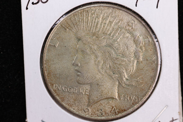 1934 Peace Silver Dollar, Nice AU+ Details, Store #23080727