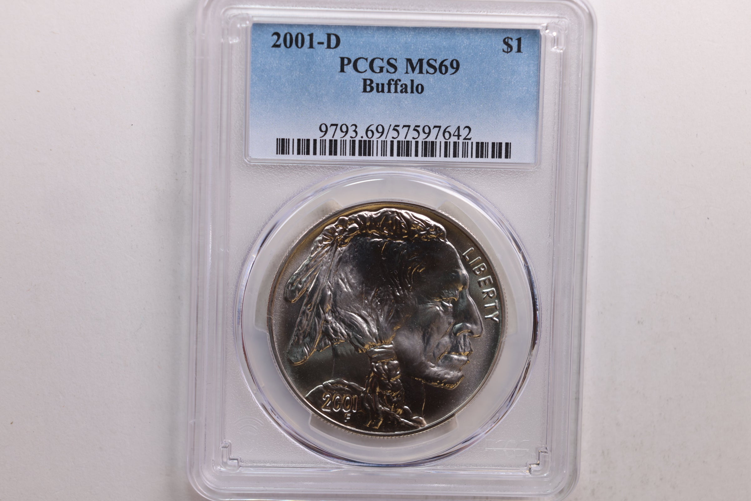 2001-D $1 Buffalo Commemorative, PCGS MS-69, Store #GMC258