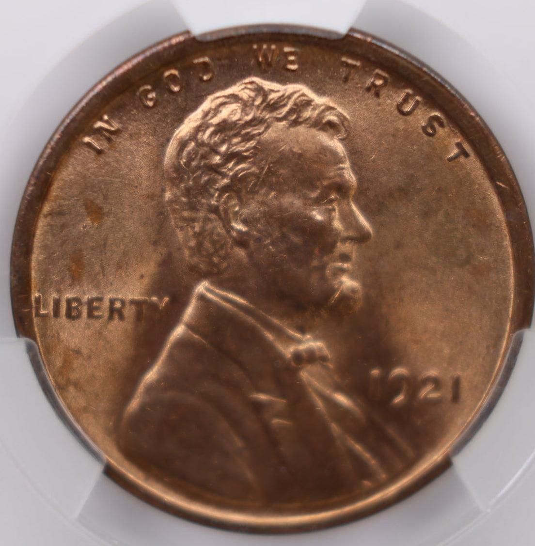 1921 Lincoln Wheat Cent, Small Cent, CAC Graded MS-63 Red, Store #CT017.