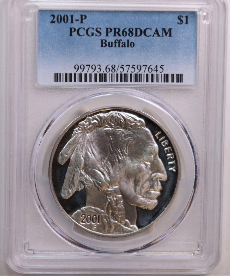 2001-P, $1 Buffalo Silver Commemorative, PCGS PR68, Store