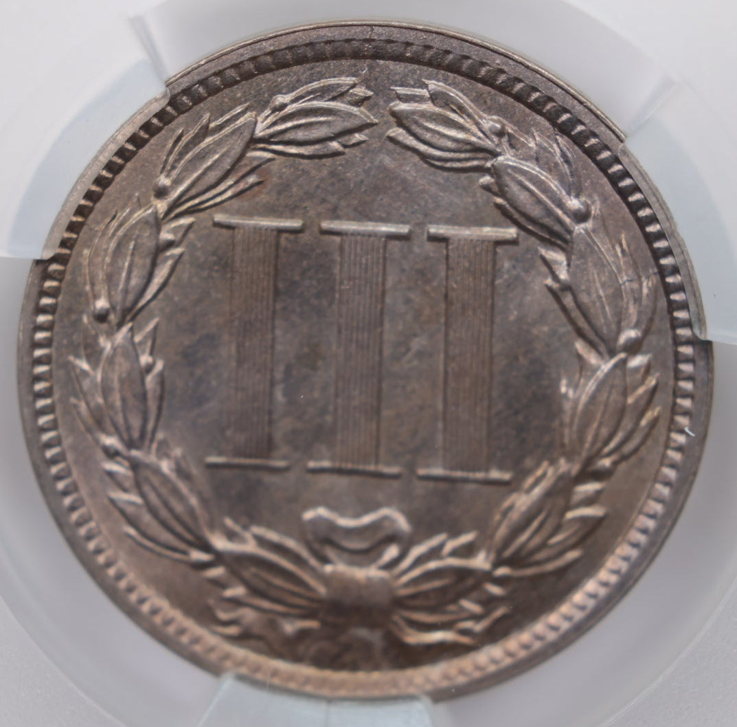 1888 Three Cent Copper Nickel. Gem Uncirculated, CAC MS-62. SALE #G3C012.