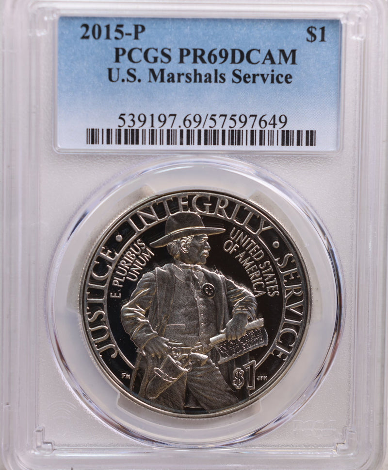 2015-P $1, U.S. Marshals Service, Silver Commemorative, PCGS PR-69.,  Store