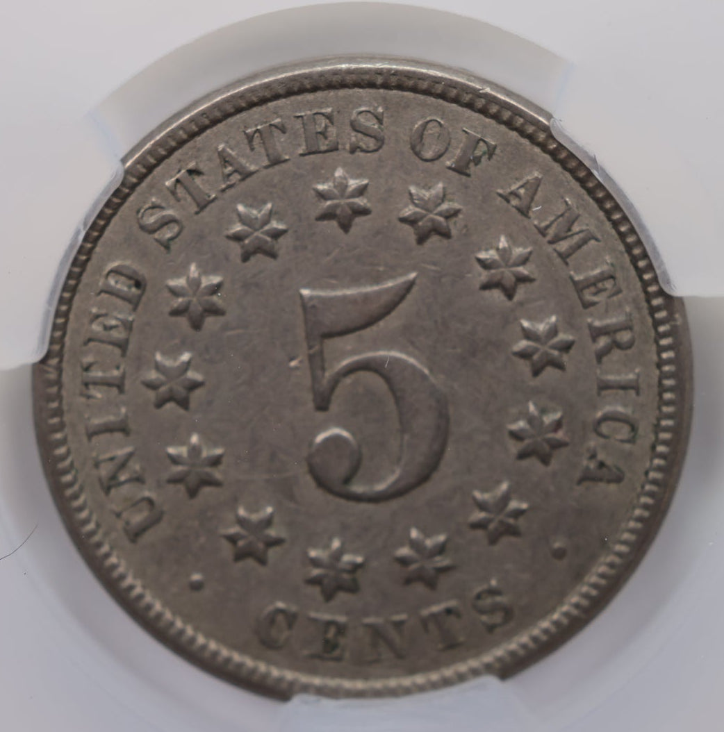 1871 Shield Nickel, Business Strike, CAC VF-30, Circulated Coin, Store #NL007.