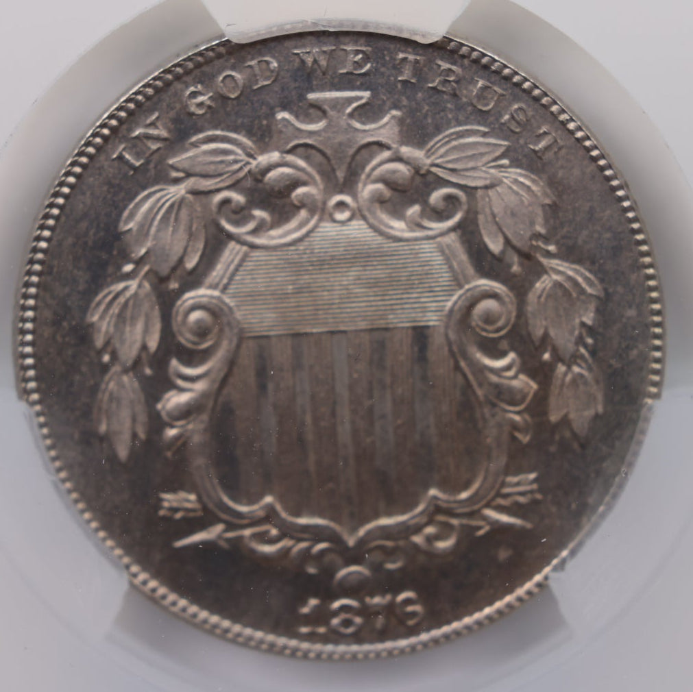 1876 Shield Nickel, Proof Strike, CAC PR-63, Uncirculated Coin, Store #NL008.