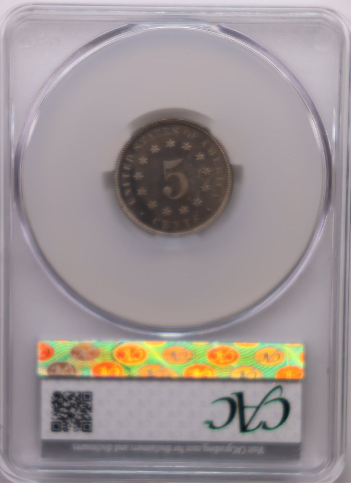 1876 Shield Nickel, Proof Strike, CAC PR-63, Uncirculated Coin, Store #NL008.