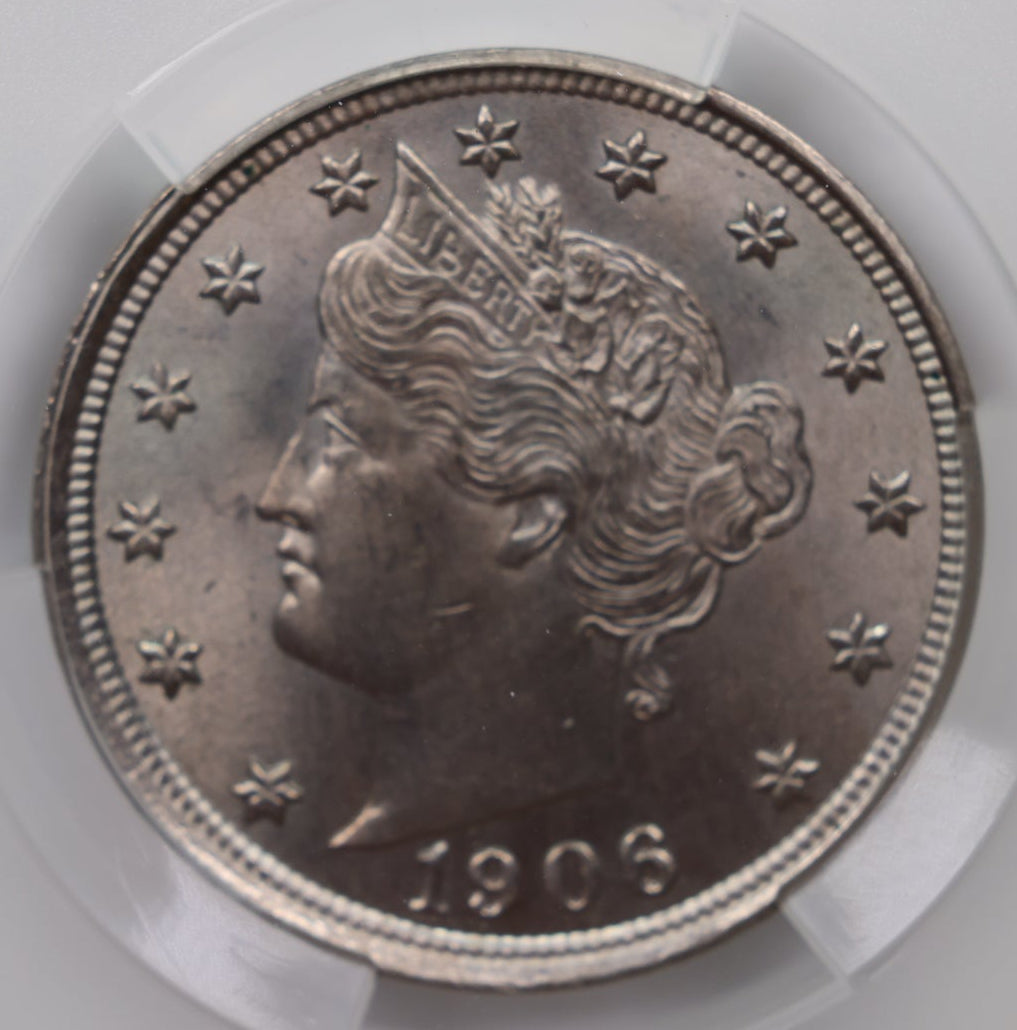 1906 Liberty (V) Nickel, CAC Graded MS-64, Gem Uncirculated Coin, Store #NL020.