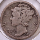 1925-S Mercury Silver Dime, Fine Circulated Coin, Store
