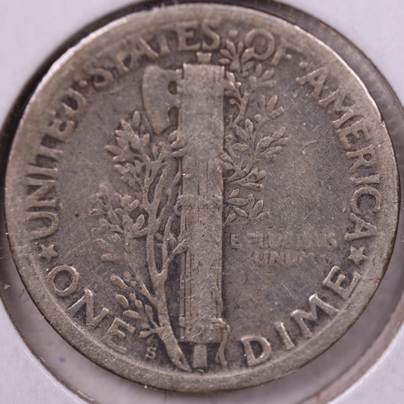 1925-S Mercury Silver Dime, Fine, Store
