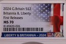 2024 Great Britain Silver 2 Pound, NGC Holder, MS-70., Store Sale