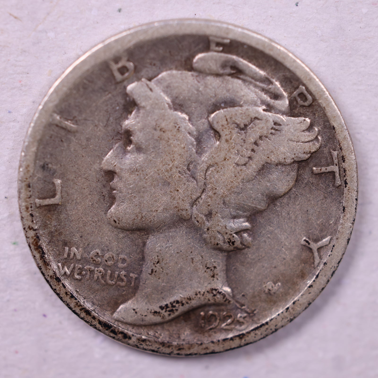1925-S Mercury Dime, Fine, Store #19885