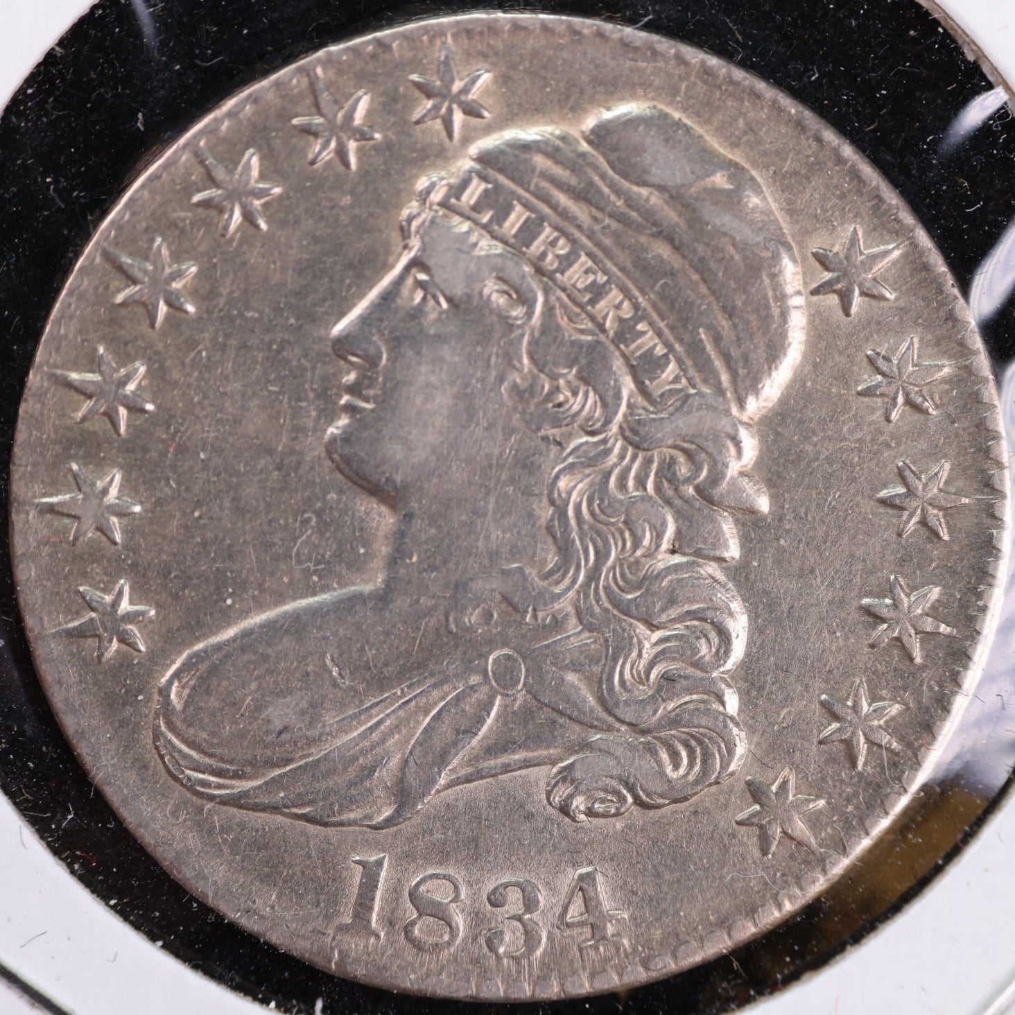 1834 Cap Bust Half Dollar, Extra Fine+ Circulated Coin. Store #HR1921