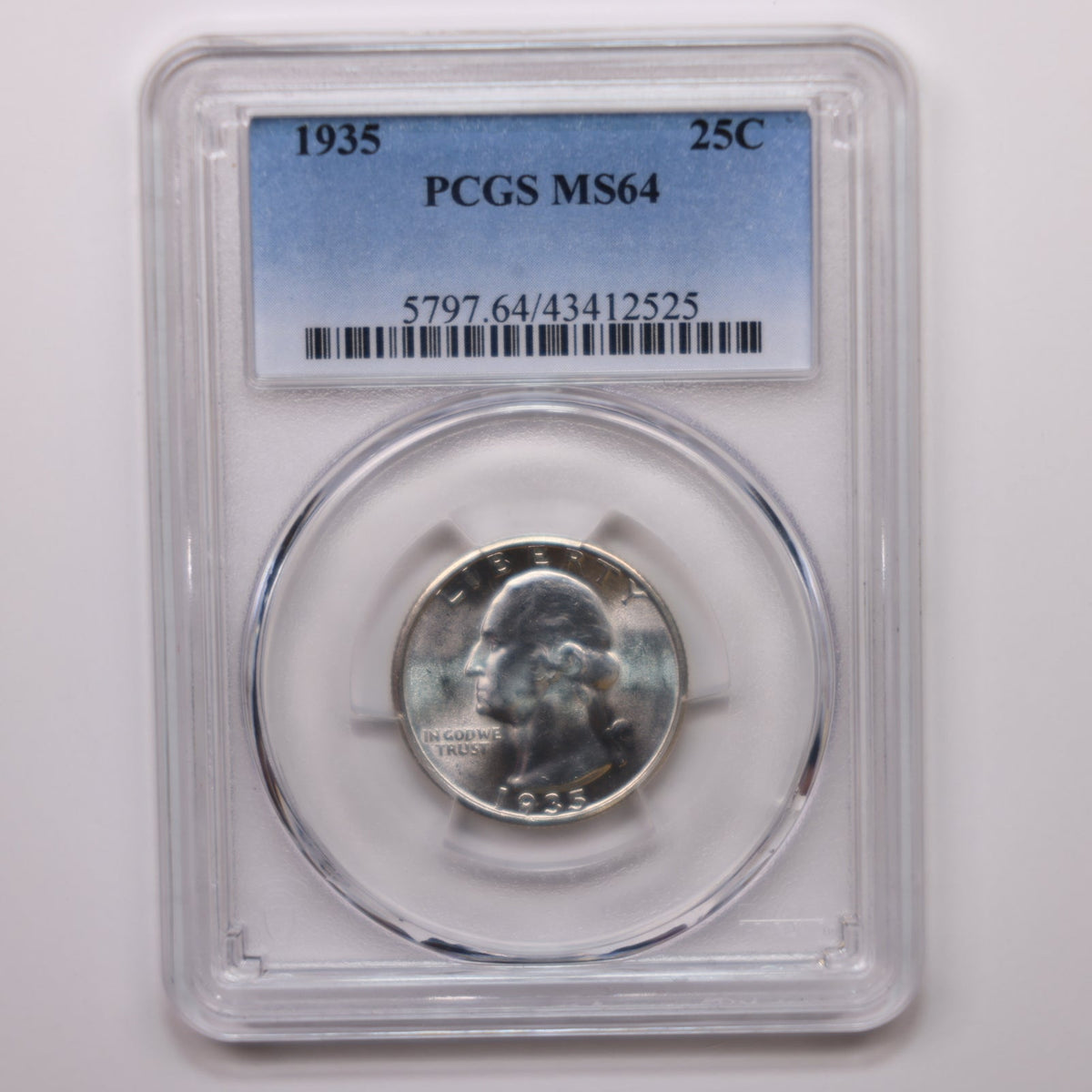 1935 Washington Silver Quarter, PCGS Graded MS-64, Store Sale #QR030.