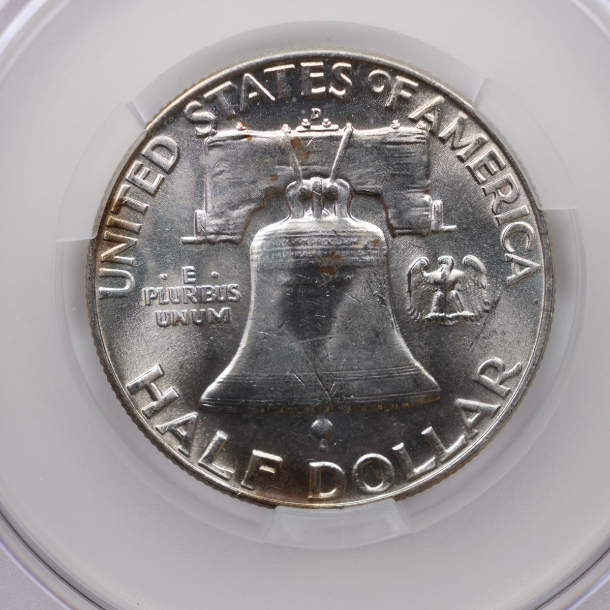 1958-D Franklin Silver Half Dollar, CAC MS-64, Uncirculated Coin. Store #HR003.