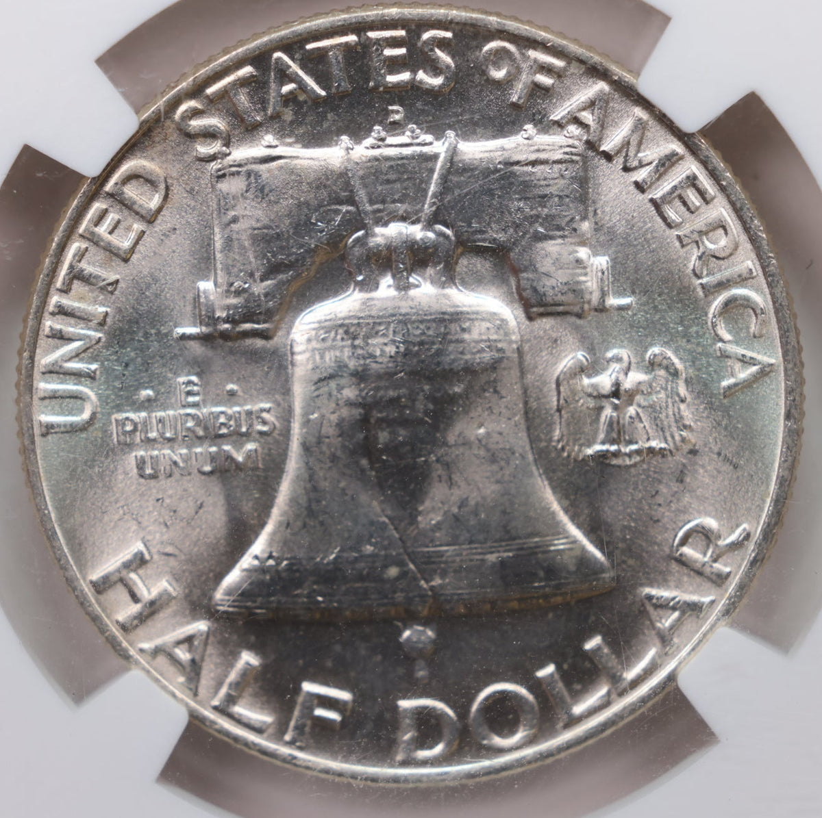 1959-D Franklin Silver Half Dollar, NGC MS-64, Full Bell Lines. Store #HR020.