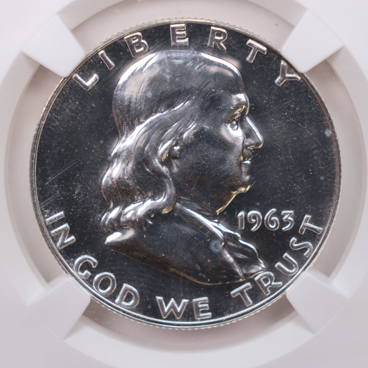 1963 Franklin Silver Half Dollar, NGC PF-63 Uncirculated Coin. Store #HR031.