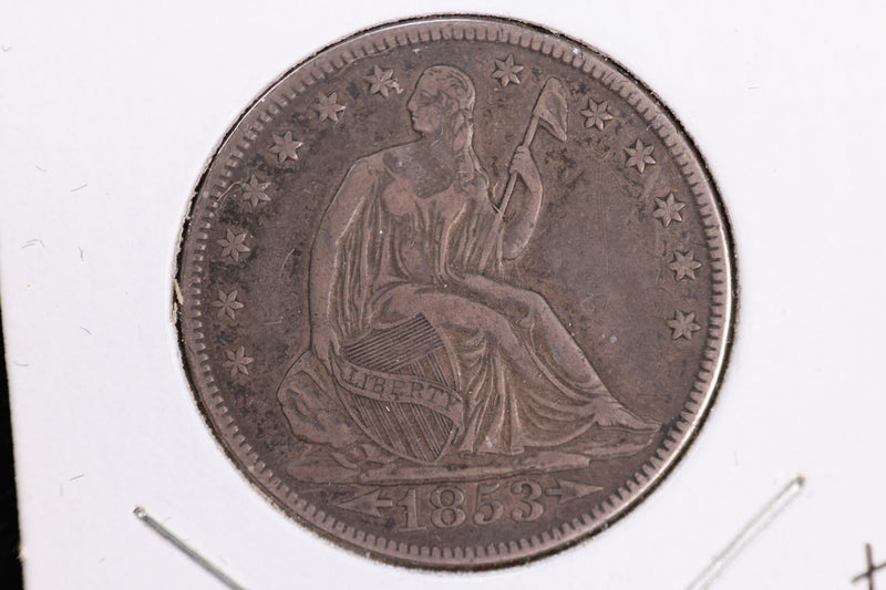 1853 Liberty Seated Quarter, Affordable Circulated Coin. Store Sale