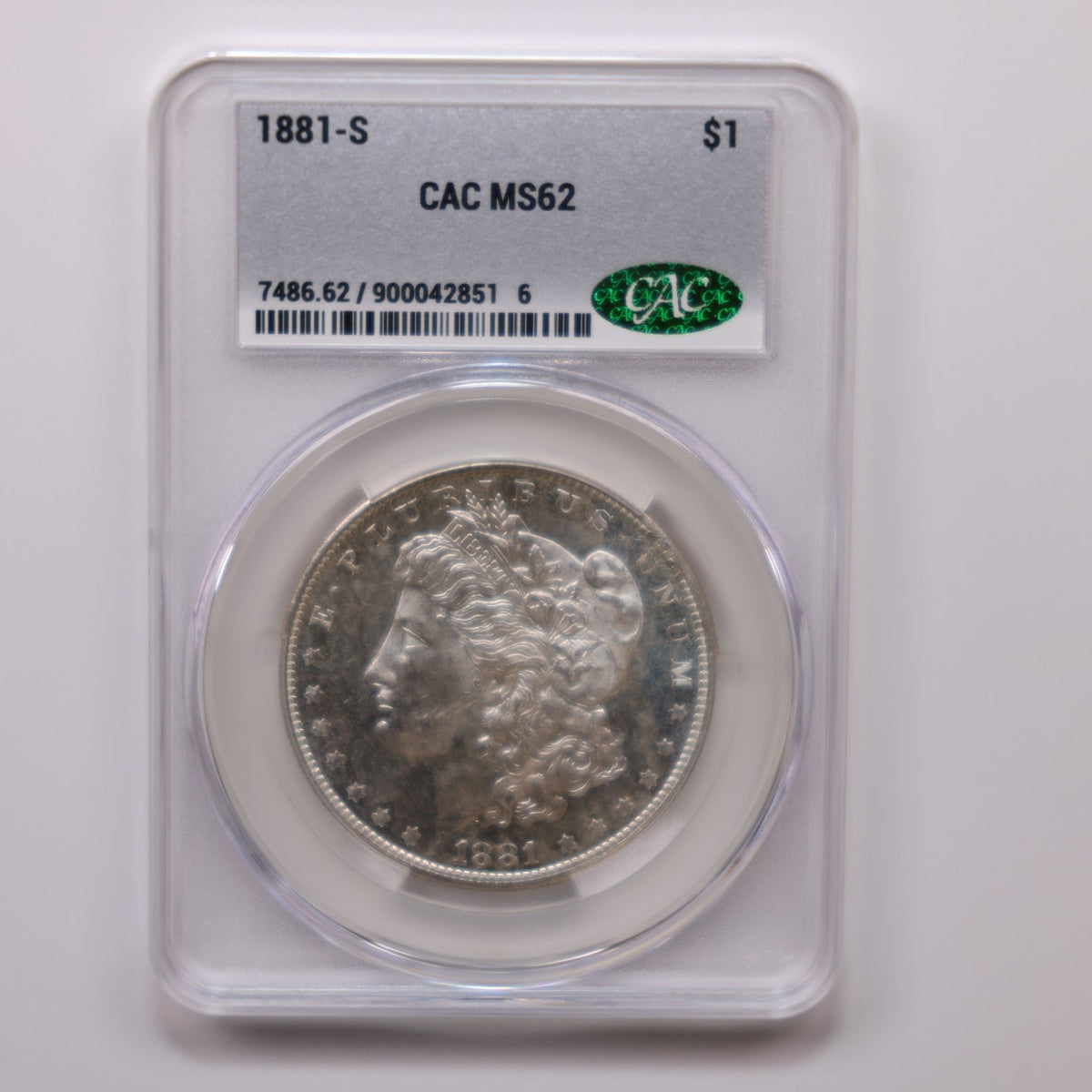 1881-S Morgan Silver Dollar, Affordable CAC MS-62, Uncirculated Coin, Store #DR103.