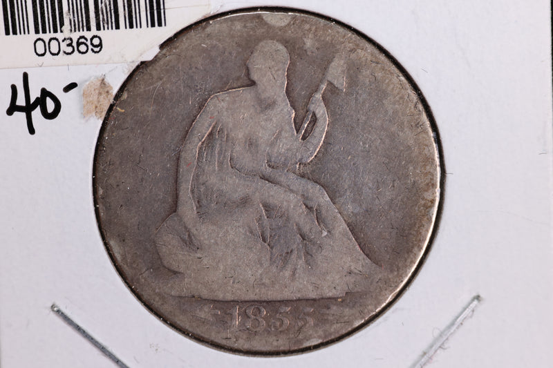 1855 Liberty Seated Quarter, Affordable Circulated Coin. Store Sale