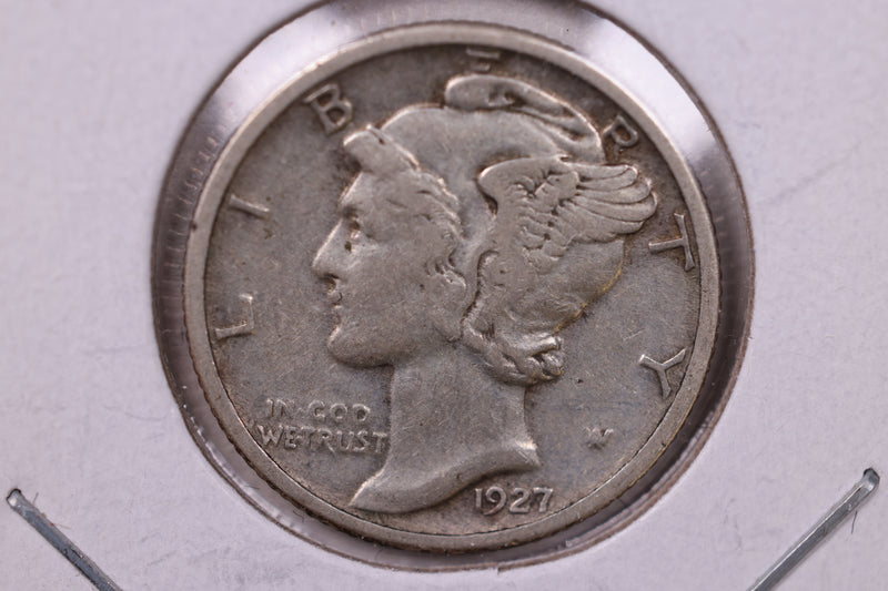1927 Mercury Silver Dime., Very Fine., Store