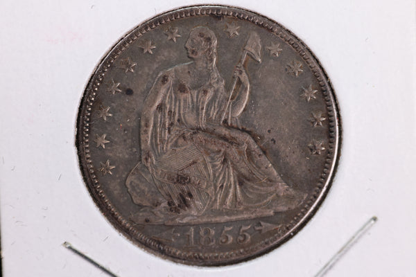 1855-O Liberty Seated Half Dollar, Affordable Circulated Coin. Store Sale #23080914