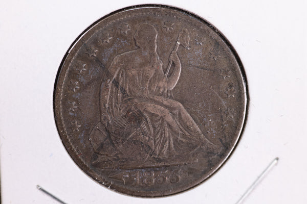 1855-O Liberty Seated Half Dollar, Affordable Circulated Coin. Store Sale #23080915