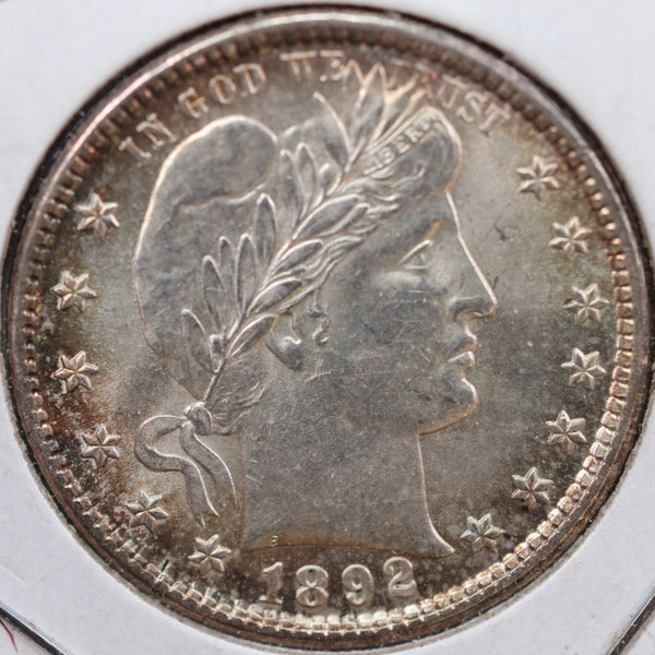 1892 Barber Quarter, Mint State Uncirculated Coin, Store #QR751