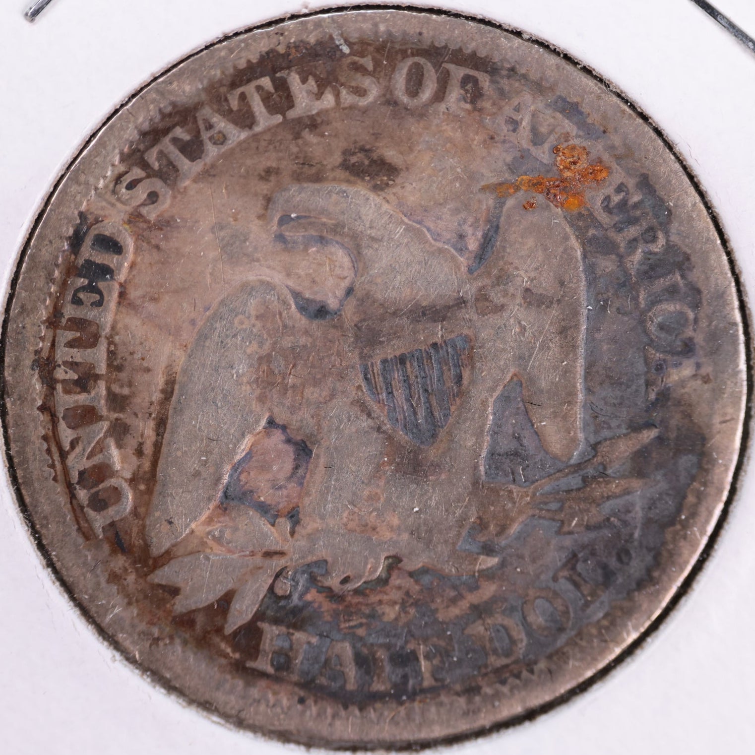 1857 Liberty Seated Half Dollar, Good Circulated Coin. Store #HR1953