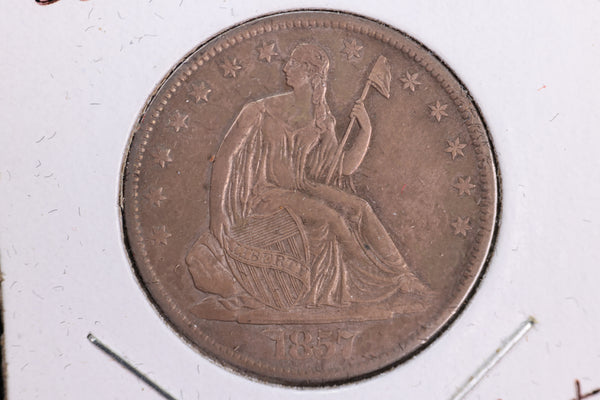 1857-O Liberty Seated Half Dollar, Affordable Circulated Coin. Store Sale #23080922