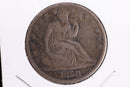1858 Liberty Seated Half Dollar, Affordable Circulated Coin. Store Sale