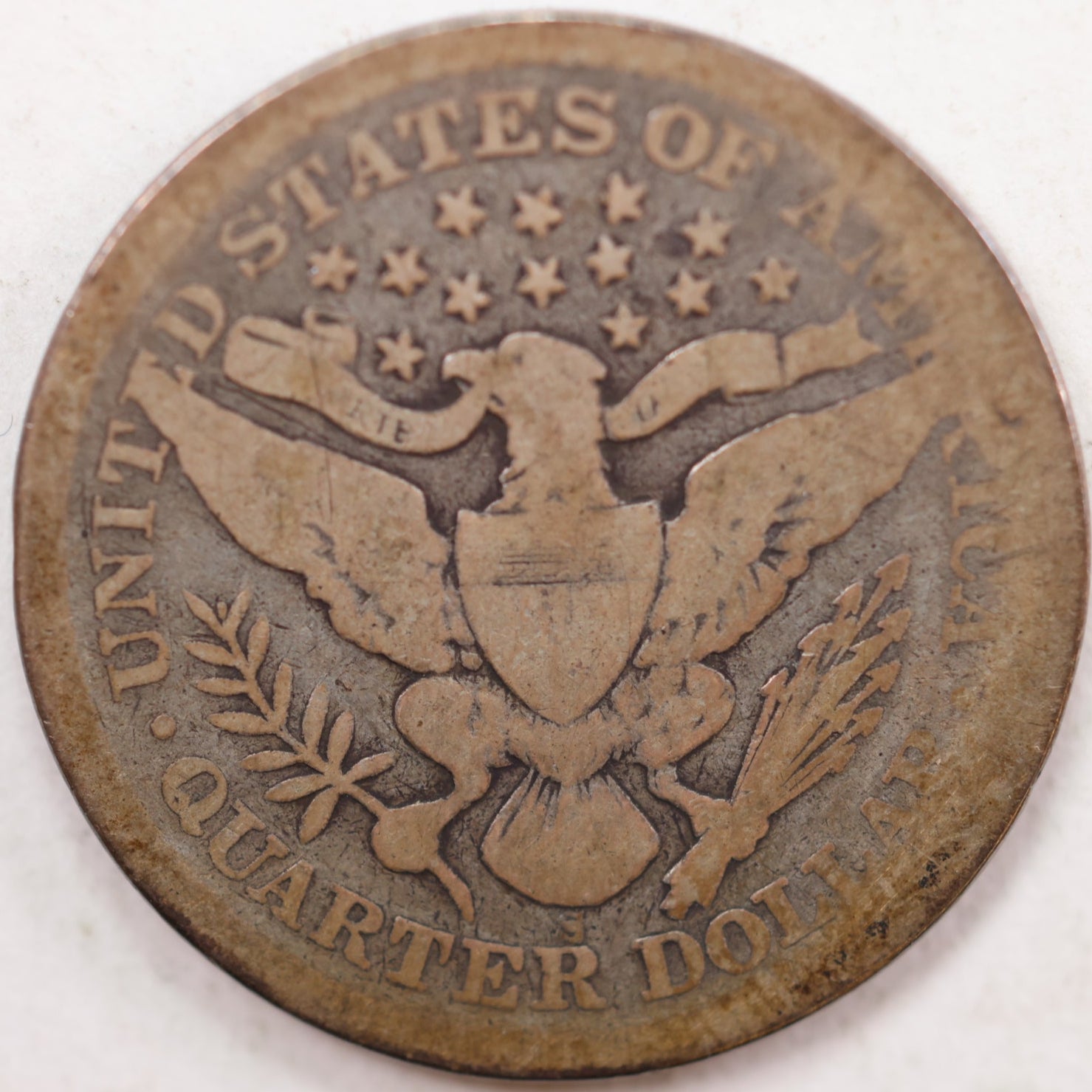 1892-S Barber Silver Quarter, Good Circulated Coin, Store #QR757