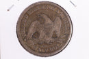 1858 Liberty Seated Half Dollar, Affordable Circulated Coin. Store Sale