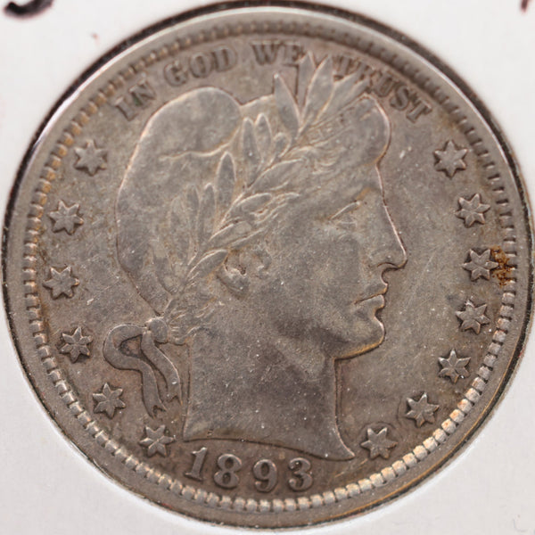 1893 Barber Quarter, Very Fine+ Circulated Coin, Store #QR758