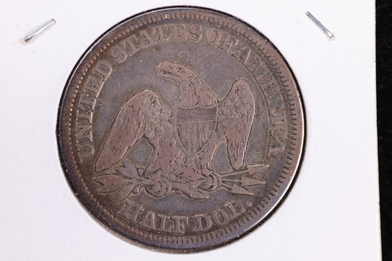 1858 Liberty Seated Half Dollar, Affordable Circulated Coin. Store Sale