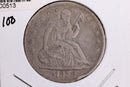 1858 Liberty Seated Half Dollar, Affordable Circulated Coin. Store Sale