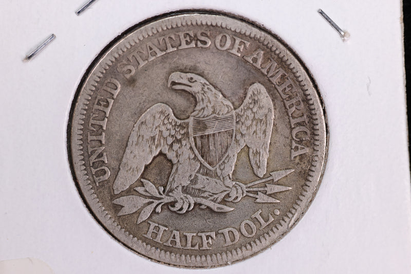 1858 Liberty Seated Half Dollar, Affordable Circulated Coin. Store Sale